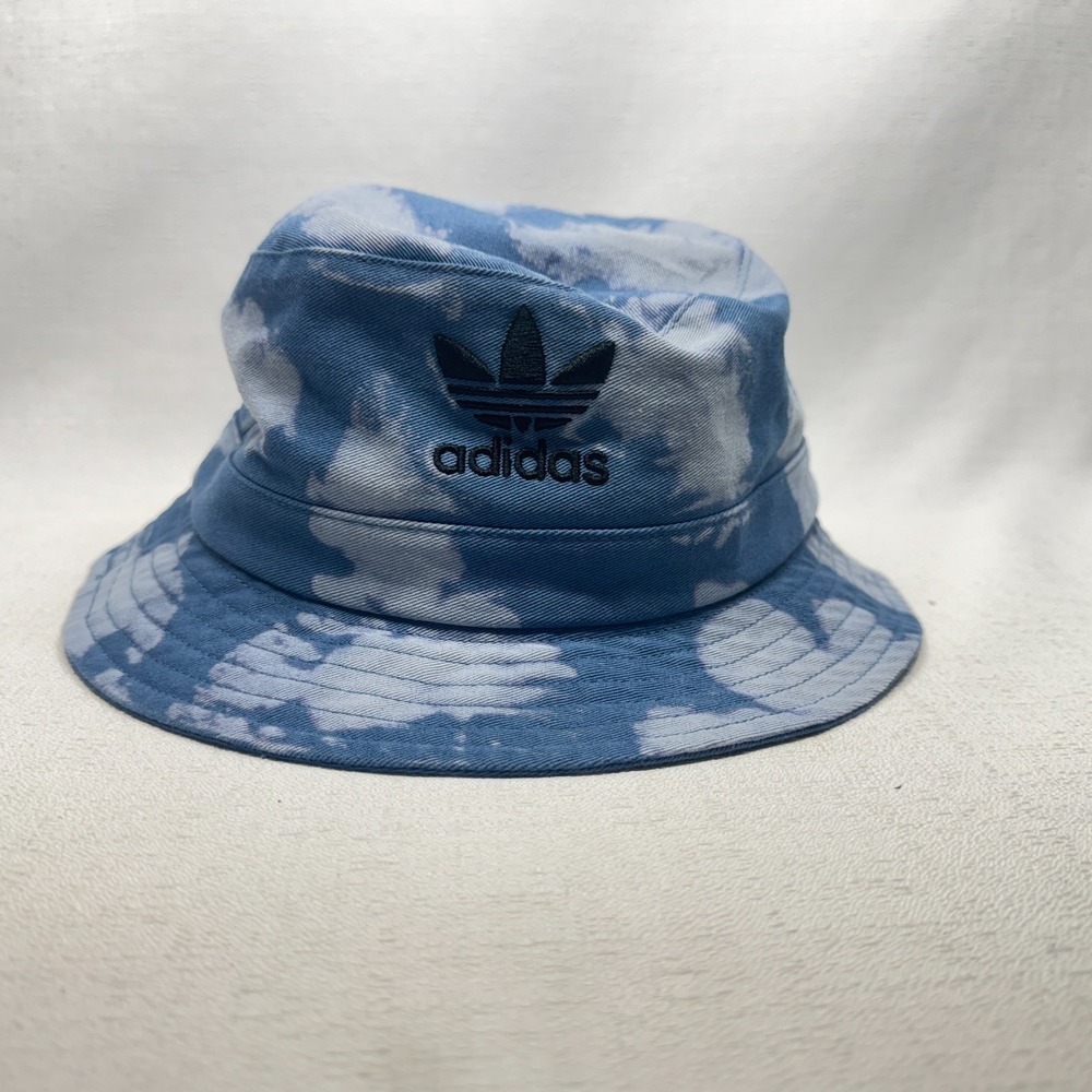 Adidas Bucket Hat Unisex OSFA Blue Tie Dye Trefoil Logo Streetwear Festival 90s